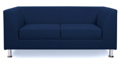 Диван офисный двухместный Cube кожзам синий