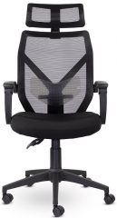 Ортопедическое компьютерное кресло Астон черный ткань/сетка