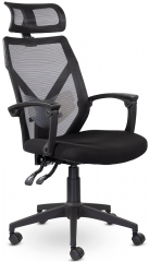 Ортопедическое компьютерное кресло Астон черный ткань/сетка